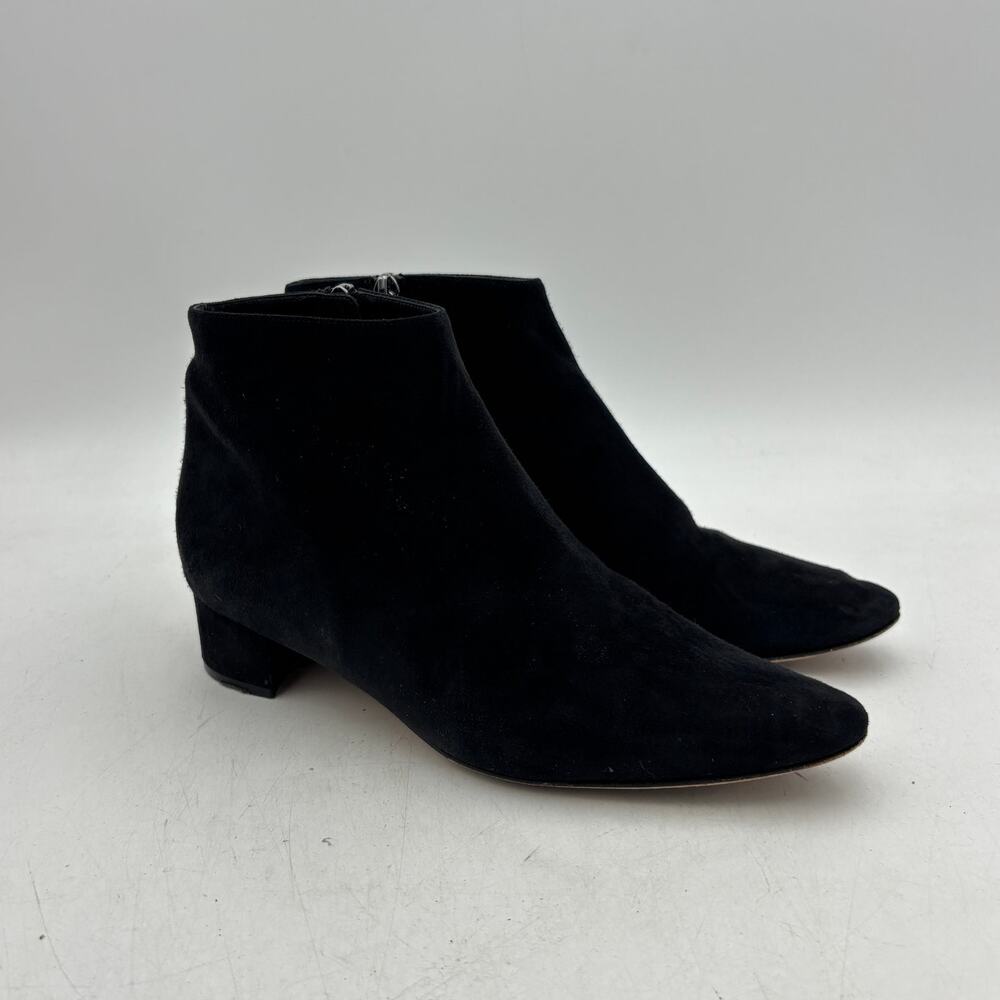 Manolo Blahnik Black Suede Ankle Boots Women's 38 Ankle Zip Booties